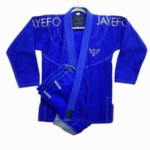 JAYEFO Jiu Jitsu Gi Kimono Suit Mens A1 Blue BJJ Karate Uniform Set